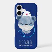 Cute Bear Nurse Wearing a Medical Mask