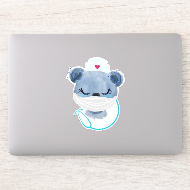 Cute Bear Nurse Wearing a Medical Mask (Computer)