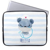 Cute Bear Nurse Wearing a Medical Mask