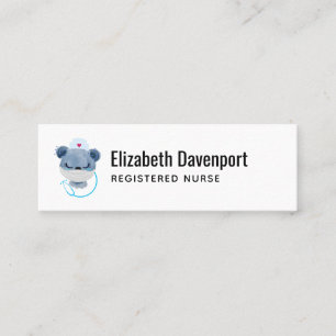 Cute Bear Nurse Wearing a Medical Mask Mini Business Card