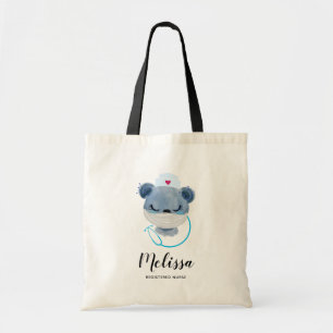 Cute Bear Nurse Wearing a Medical Mask Tote Bag