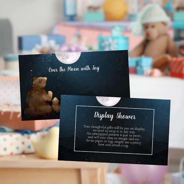Cute Bear Over The Moon Display Shower Enclosure Card (Creator Uploaded)