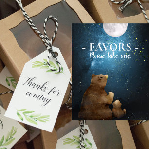 Cute Bear Over The Moon Favours Poster