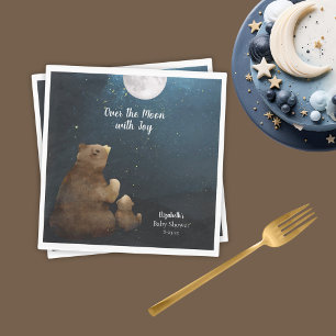 Cute Bear Over The Moon Napkin