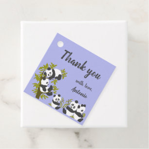 Cute Bear Pandas Party Boy Birthday Gift Thank you Favour Tags