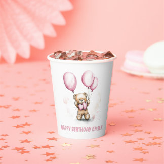 Cute Bear Pastel Paper Cups