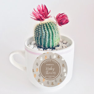 Cute Bear Pattern Baby Shower Classic Round Sticker