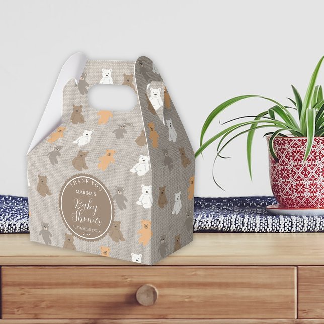 Cute Bear Pattern Baby Shower  Favour Box (Cute Bear Pattern Baby Shower Favor Box)