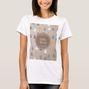 Cute Bear Pattern Baby Shower T-Shirt