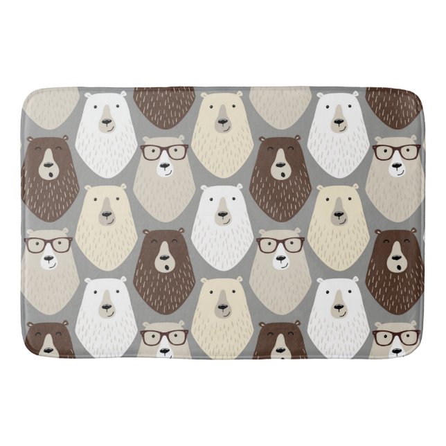 Cute Bear Pattern Fathers Day Gift Funny Dad Bear Bath Mat (Front)