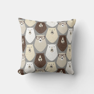 Cute Bear Pattern Fathers Day Gift Funny Dad Bear Cushion