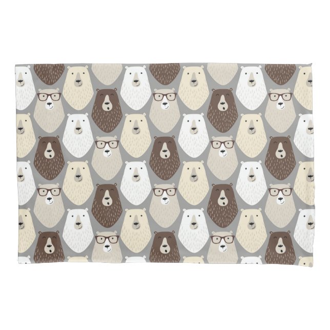 Cute Bear Pattern Fathers Day Gift Funny Dad Bear Pillowcase (Front)
