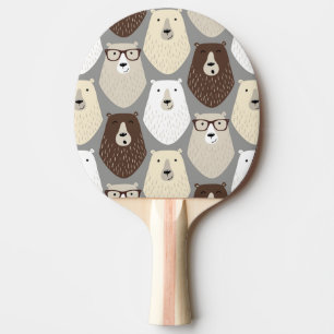 Cute Bear Pattern Fathers Day Gift Funny Dad Bear Ping Pong Paddle
