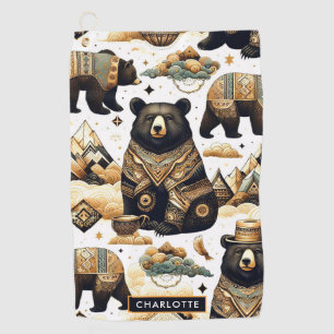 Cute Bear Pattern Golf Towel