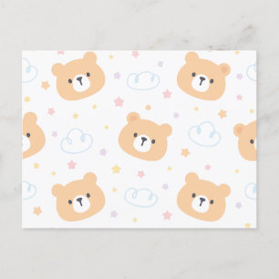 Cute bear pattern holiday postcard