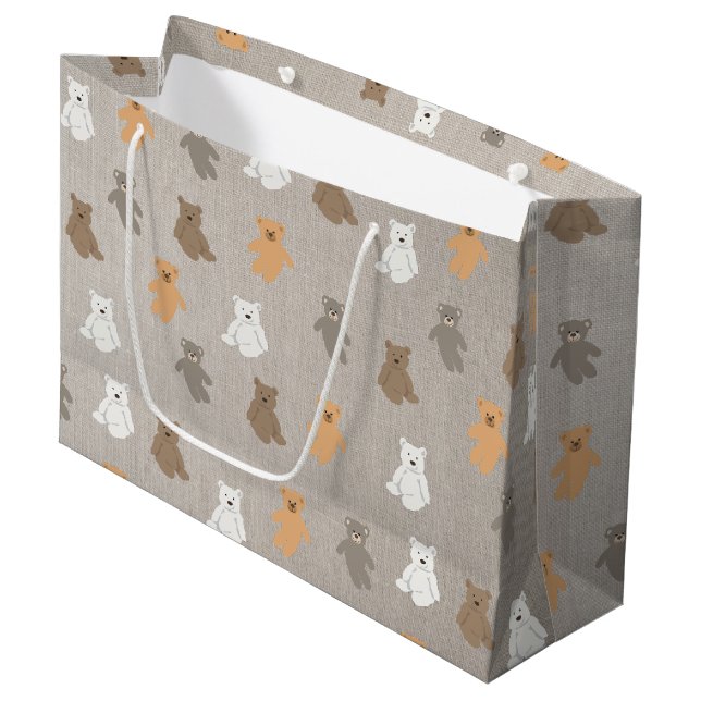 Cute Bear Pattern  Large Gift Bag (Front Angled)