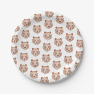 Cute Bear Pattern  Paper Plate