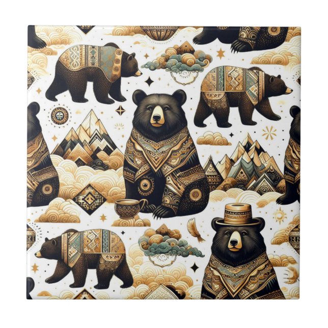 Cute Bear Pattern Tile (Front)
