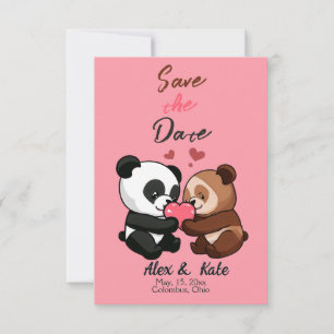 Cute Bear Penguin Wedding Save the Date
