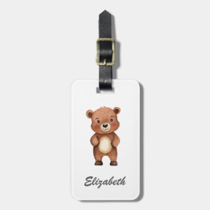 Cute Bear Personalised Kid's Luggage Tag