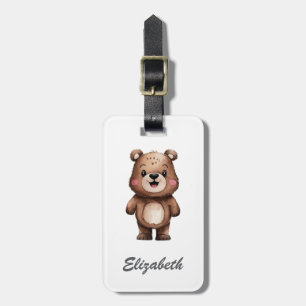 Cute Bear Personalised Kid's Luggage Tag