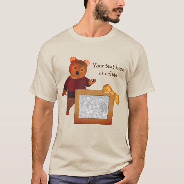 Cute Bear Personalised Photo Frame T-Shirt (Front)