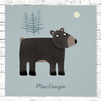 Cute Bear Personalised Poster