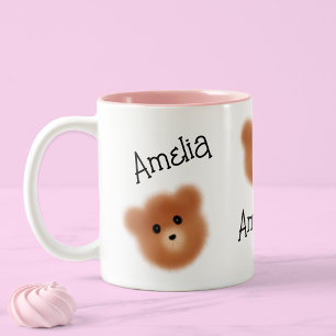 Cute Bear Personalized Two-Tone Coffee Mug