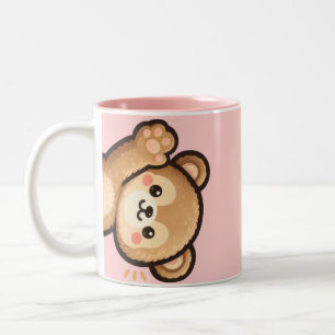 Cute Bear Pink Mug   Kawaii Aesthetic Coffee Cup