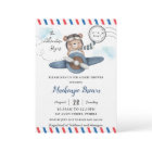 Cute Bear Plane Adventure Begins Boy Baby Shower 