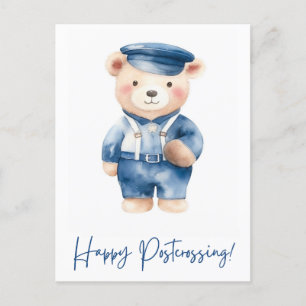 Cute bear postman   Postcrossing   Watercolor  Postcard