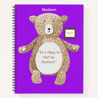 Cute Bear Purple Kids Inspirational Notebook