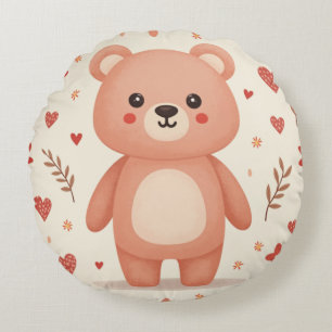 cute bear round cushion