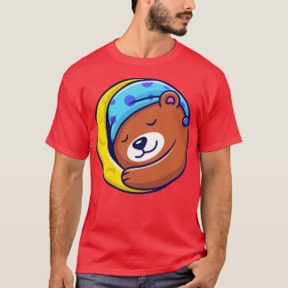 Cute Bear Sleeping On Moon1 T-Shirt