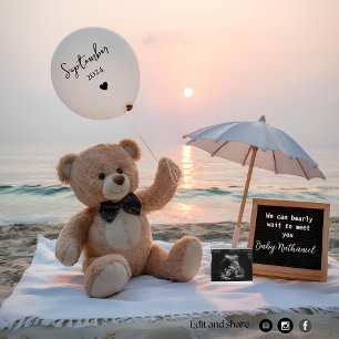 Cute bear social media pregnancy announcement