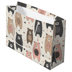 Cute Bear - Soft Pastel Woodland (1) Large Gift Bag
