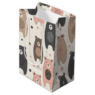 Cute Bear - Soft Pastel Woodland (1) Medium Gift Bag