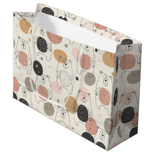 Cute Bear - Soft Pastel Woodland (3) Large Gift Bag