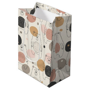 Cute Bear - Soft Pastel Woodland (3) Medium Gift Bag