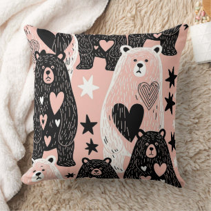 Cute Bear - Soft Pastel Woodland (4) Cushion