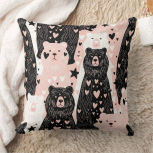Cute Bear - Soft Pastel Woodland (5) Cushion