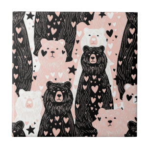 Cute Bear - Soft Pastel Woodland (5) Tile
