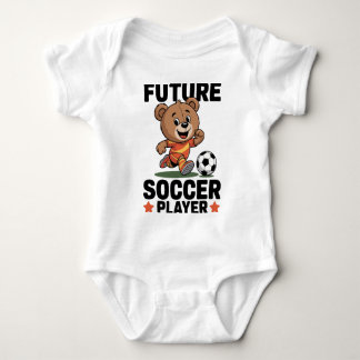 Cute Bear Sports Future Soccer Player Baby Bodysuit