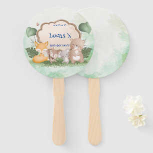 Cute Bear squirrel Tropical jungle Birthday party Hand Fan