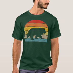 Cute bear Sunset Retro Silhouette Vintage Funny  T-Shirt