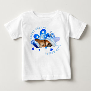Cute Bear Sweet Dreams Sleepy Head Boy Baby T-Shirt