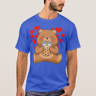 Cute Bear Tea Bubble Tea Anime Japanese Girl Teen T-Shirt