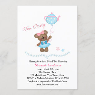 Cute Bear Tea Party Invitation