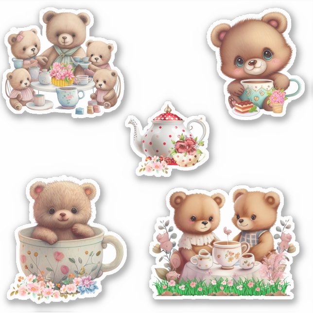 Cute Bear Tea Party Set of 5 (Front)