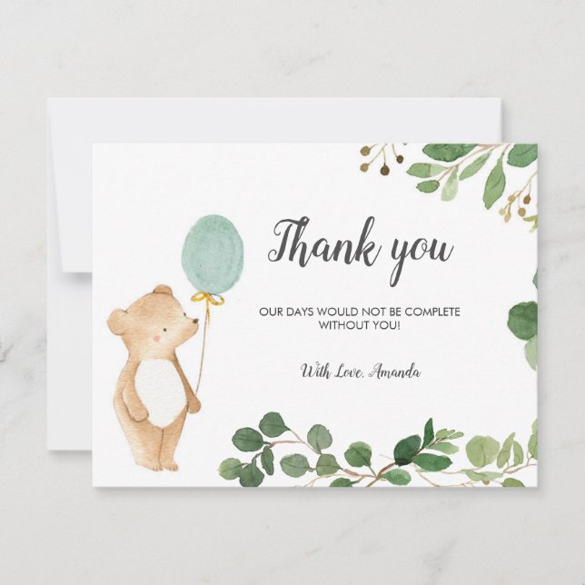 Cute Bear Thank you card (Front)
